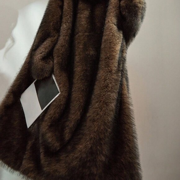 Brown Casual Women's Hooded Long Faux Fur Coat - Picture 5 of 11